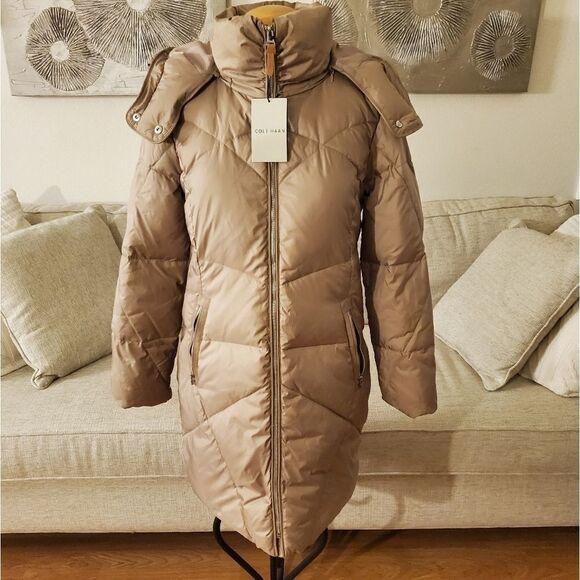 Cole Haan Padded Stitch Puffer Jacket sz Medium - Picture 3 of 14